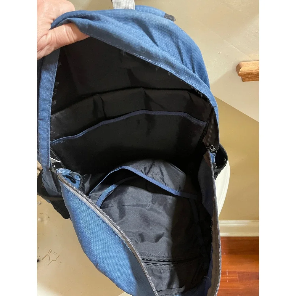 LL Bean Laptop Pack Backpack Blue Black High School College Travel Hiking Bag
